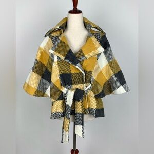 Cartonnier Plaid Belted Cape